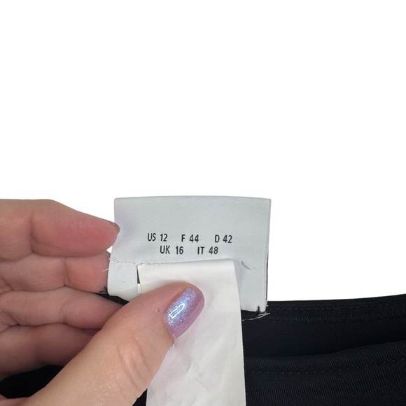 AKRIS PUNTO US 12 Black Vegan Silk Slip Dress Viscose Square Neck LBD Basic Mod - Picture 8 of 13